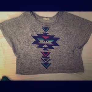 Tribal gray crop top